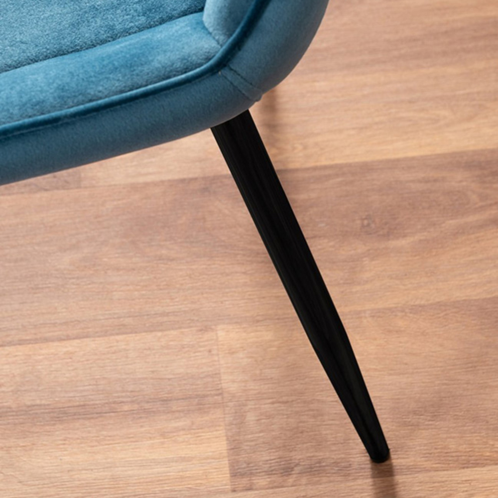 Furniturebox Arona Cesano 6 Seater Round Dining Set Blue and Chrome Image 8