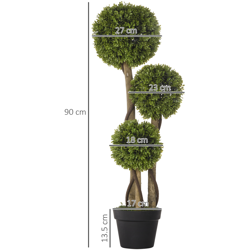 Portland Boxwood Ball Tree Artificial Plant In Pot 3ft Image 4