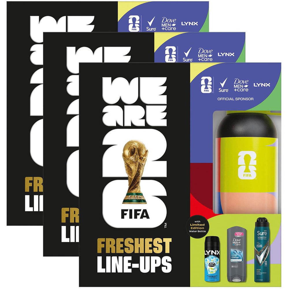 Sure FIFA Freshest Line-Ups Bodywash and Bodyspray with Water Bottle Gift Set for Him 3 Pack Image 1