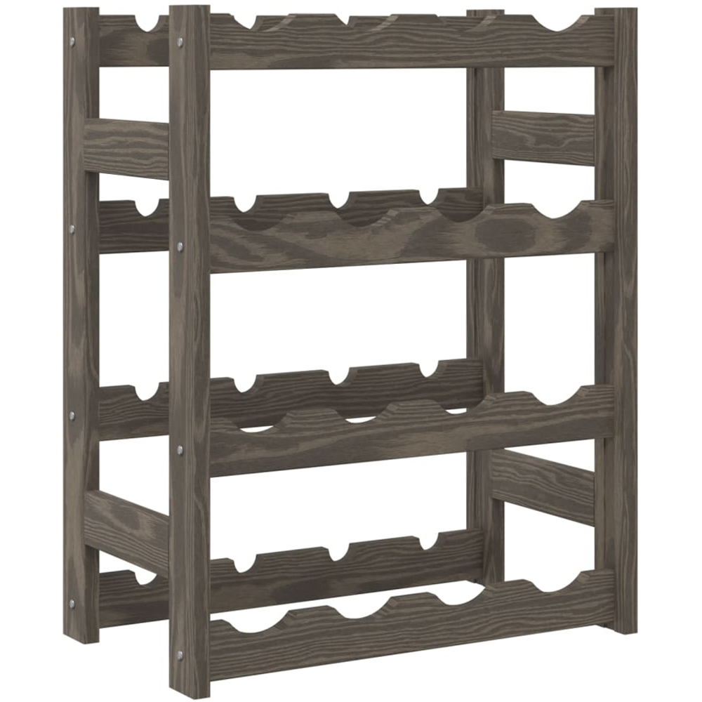 vidaXL 16 Bottle Grey Wine Rack Image 2