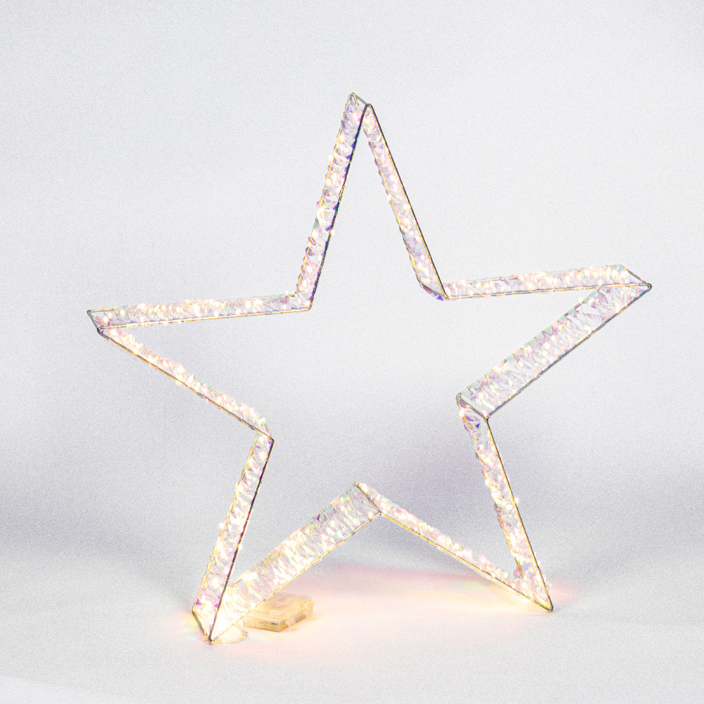 The Christmas Workshop 160 Warm White LED Iridescent Light Up Metal Star Decoration 2.1ft Image 3