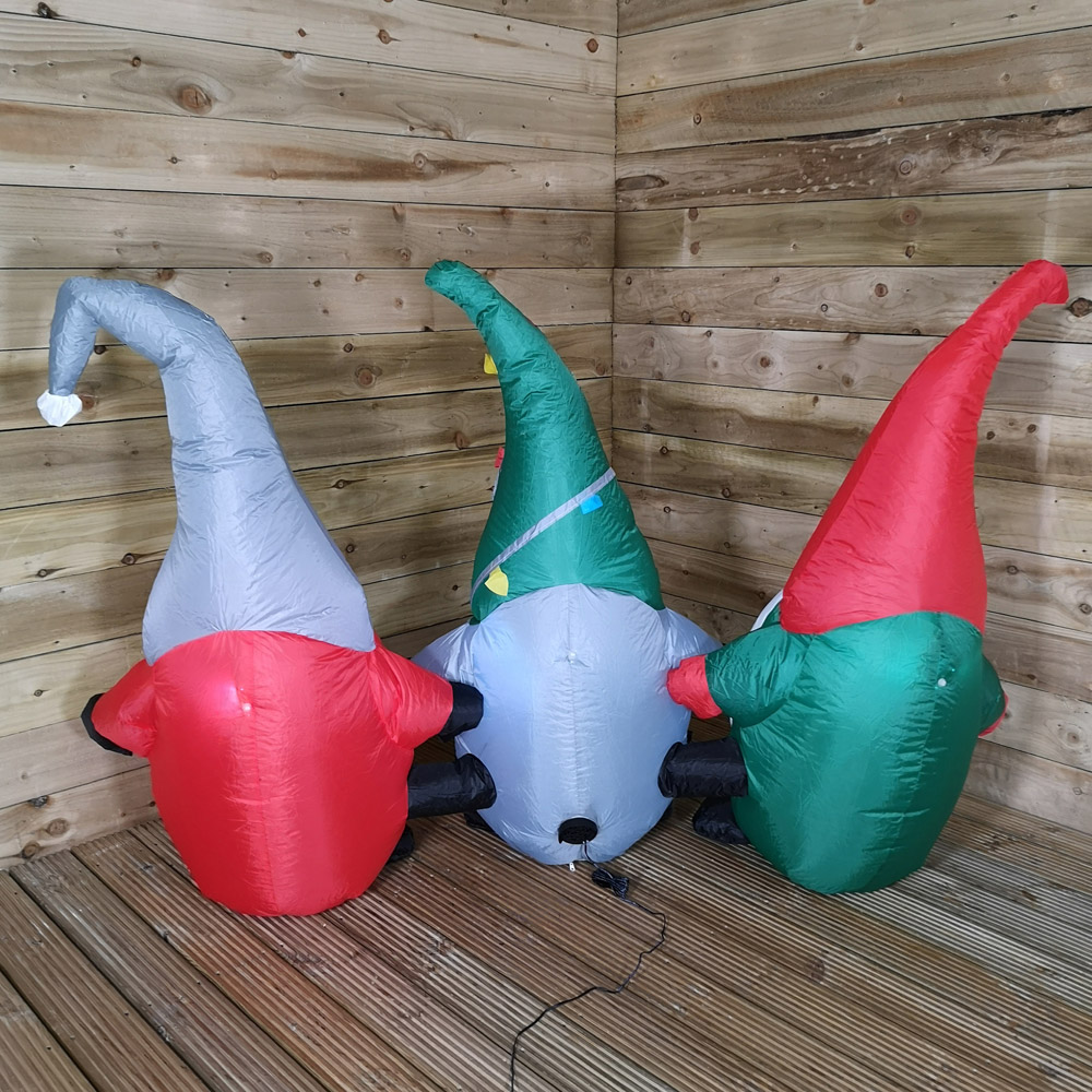 Samuel Alexander Light Up Inflatable Trio of Gonks Gnomes Christmas Decoration 6ft Image 6