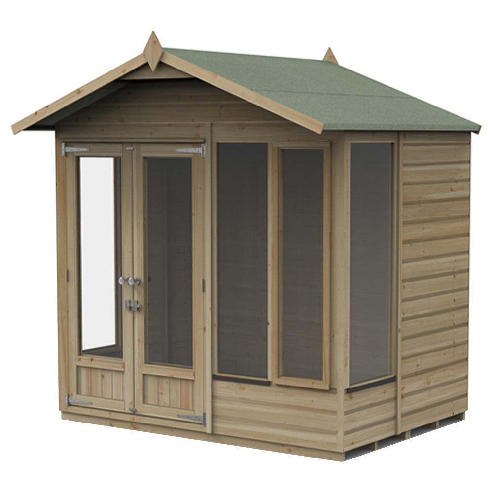 Forest Garden Beckwood 7 x 5ft Single Front Opening Shiplap Apex Summerhouse Image 1