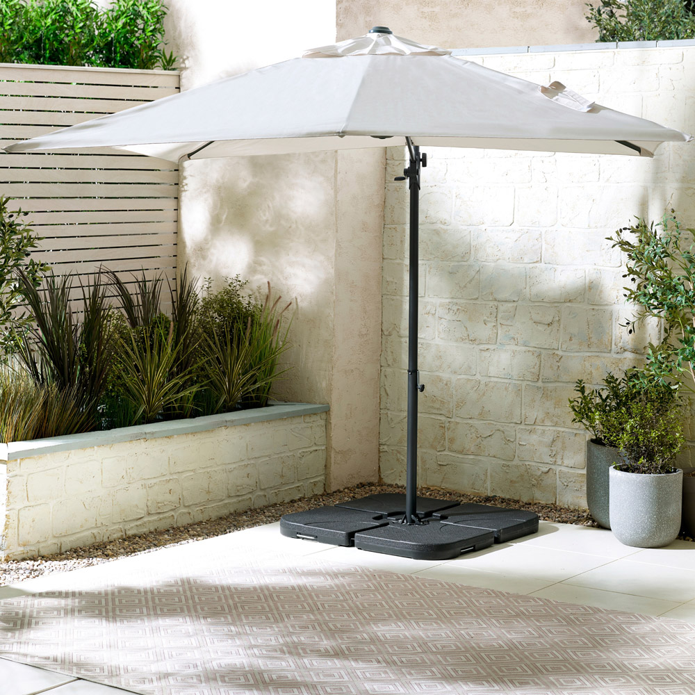 Furniturebox Gretna Cream Square Outdoor Cantilever Parasol and Base Image 2
