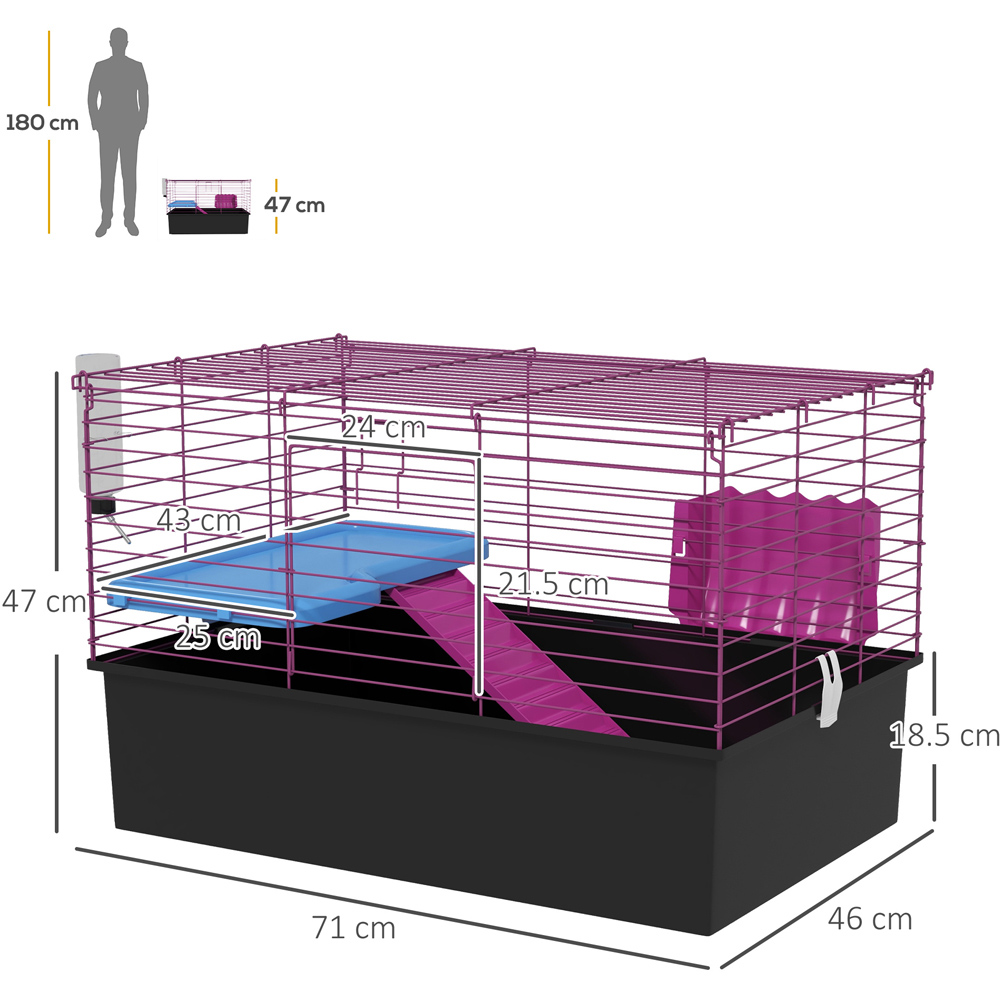 PawHut Black Small Animal Cage 47 x 46 x 71cm Image 7