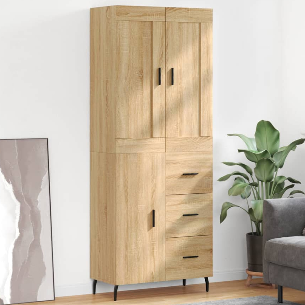 vidaXL 3 Door 3 Drawer Sonoma Oak Highboard Image 1
