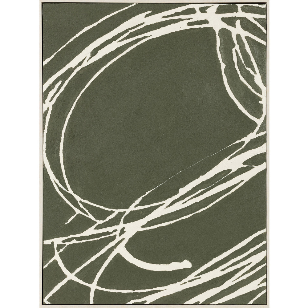 Organic Line Framed Canvas Olive Green Image 1