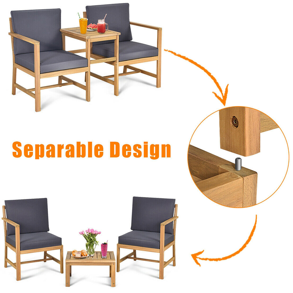 Costway 2 Seater Garden Lounge Set Image 5