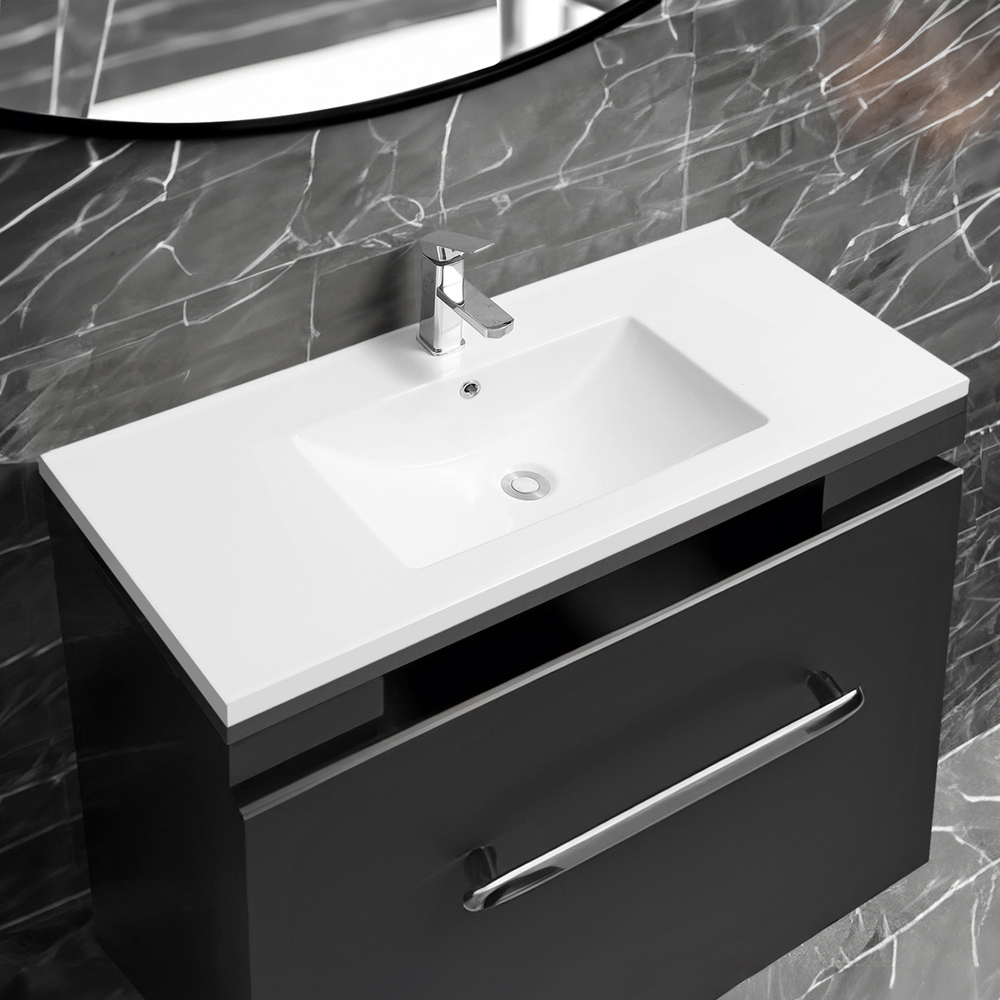 Limoge White Ceramic Mid Edge Inset Basin with Scooped Bowl 1010mm Image 2