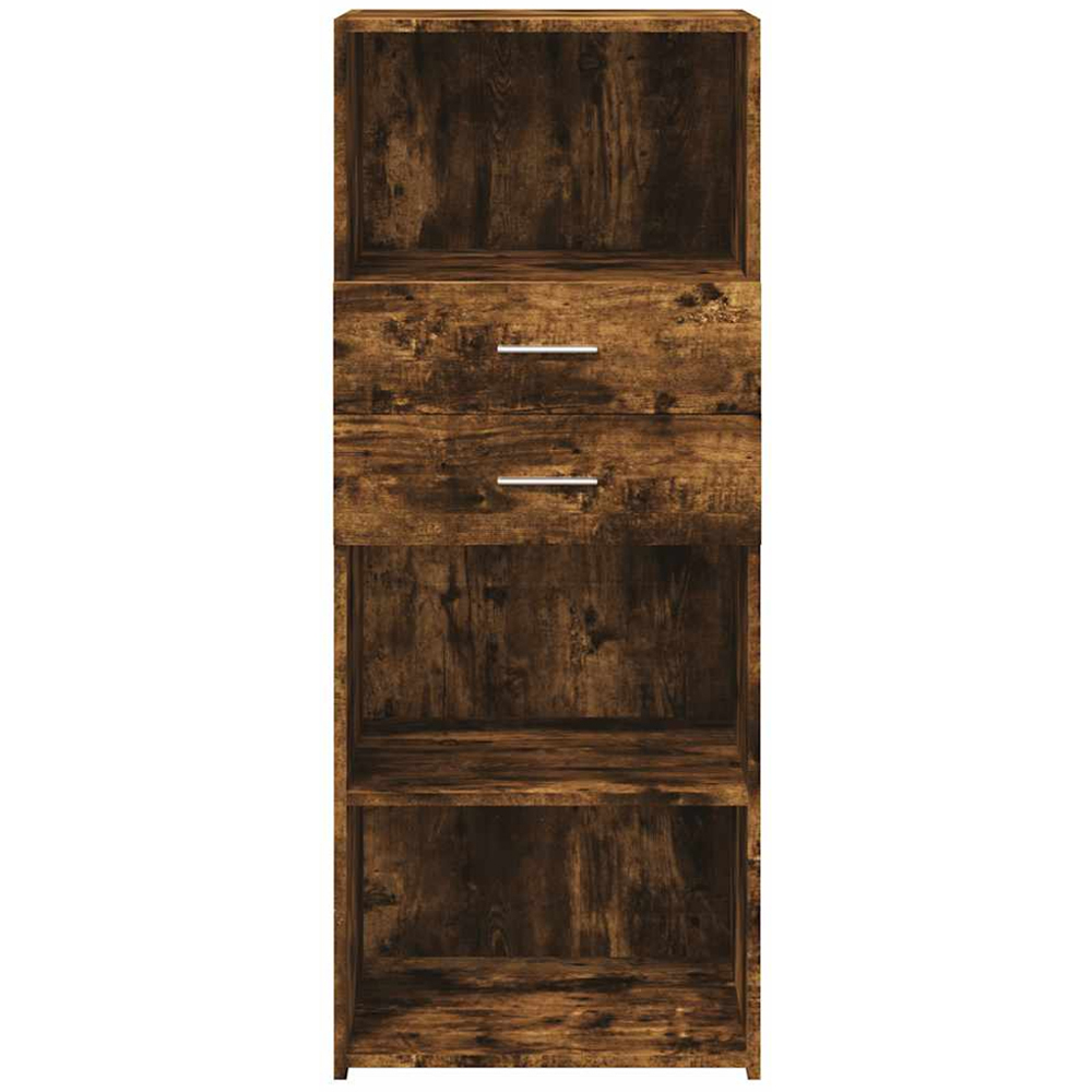 vidaXL 2 Drawer 3 Shelf Smoked Oak Highboard Image 4