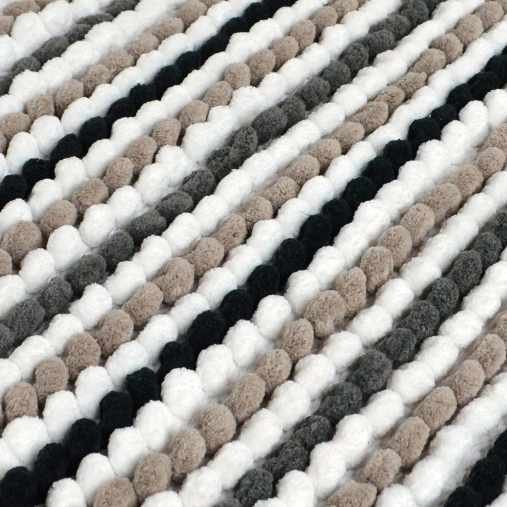 Allure Bath Fashions California Monochrome Striped Chunky Bobble Bath Mat 50 x 80cm Image 3