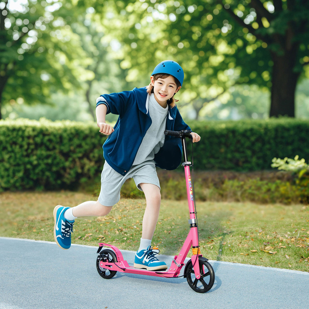 Tommy Toys AIYAPLAY Pink Adjustable Handlebar Foldable Kids Kick Scooter Image 2
