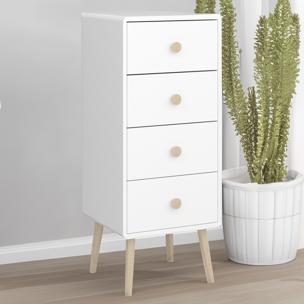 Florence Gaia 4 Drawer Pure White Storage Chest Image 1