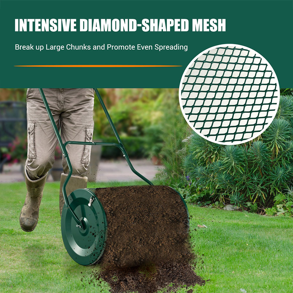 Costway Green Compost Spreader with Upgrade U Shaped Handle Image 3