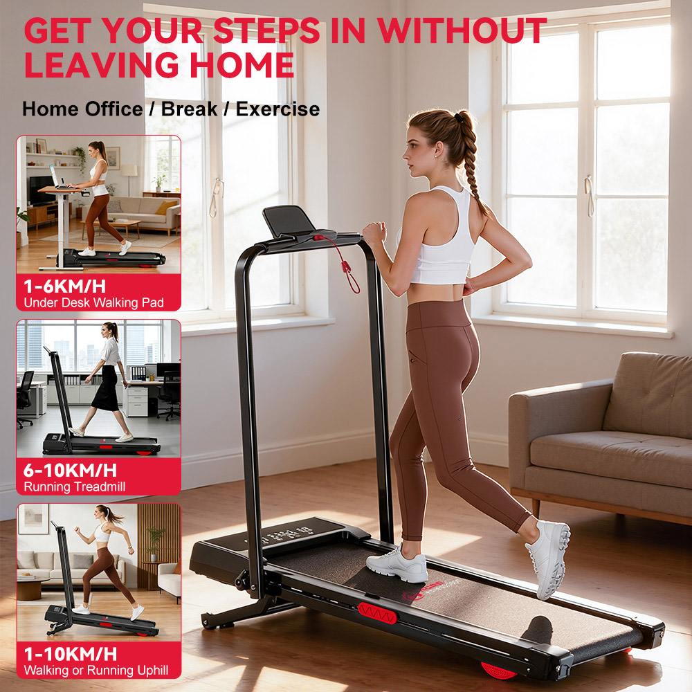 Rattrix Y3 Black Auto Incline Foldable Treadmill Image 3