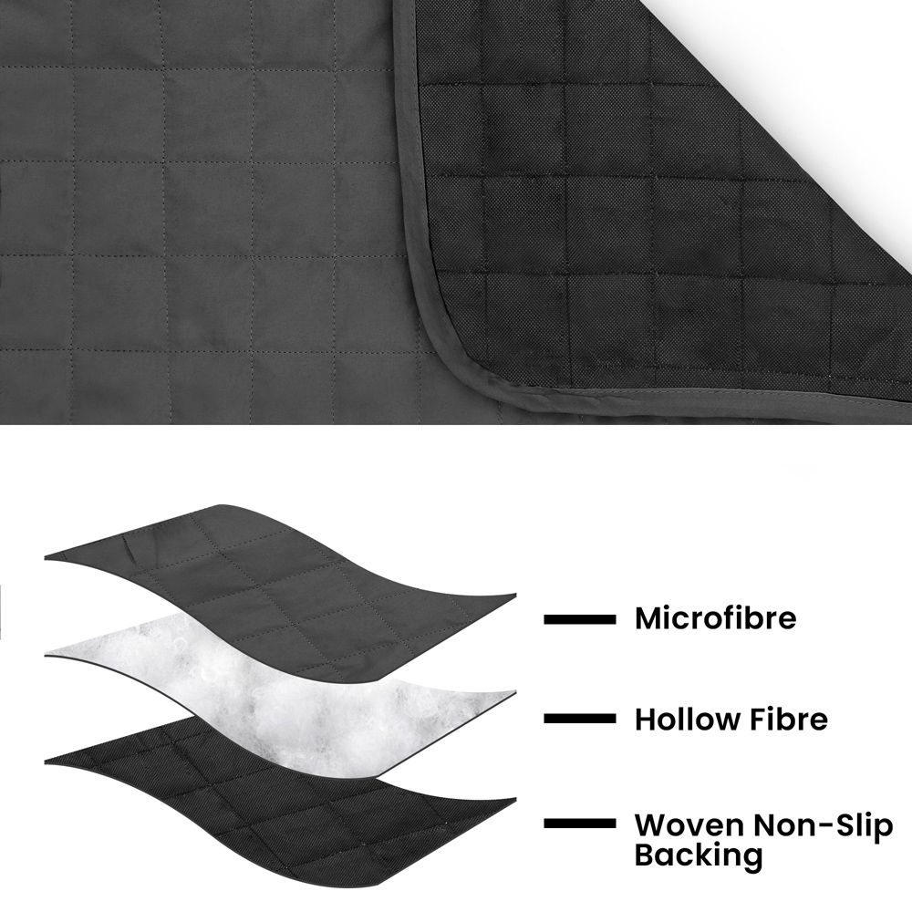 Homerepublic 2 Seater Charcoal Microfibre Water-Repellent Sofa Protector Image 3