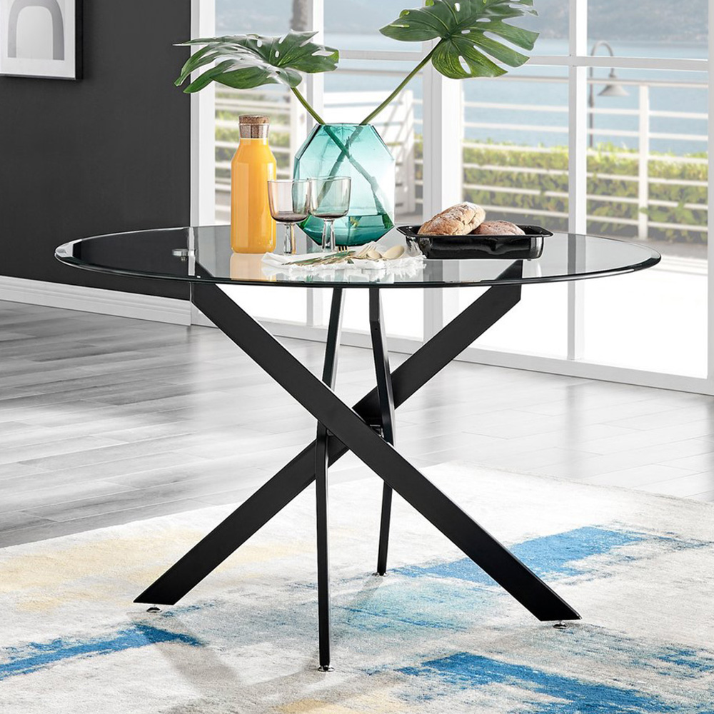 Furniturebox Arona Cesano 4 Seater Round Dining Set Black Image 2