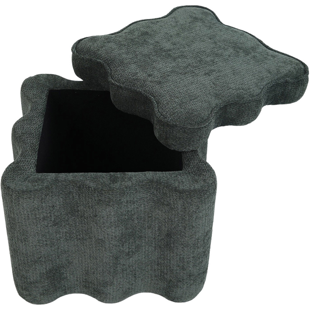 Wavy Storage Ottoman Green Image 4