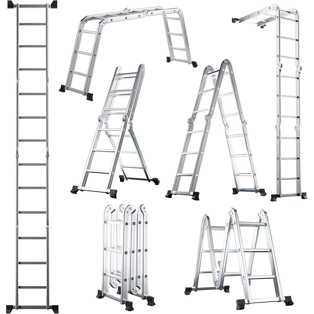 Costway 7 in 1 Anti Slip Folding Ladder with Safety Locking Image 1