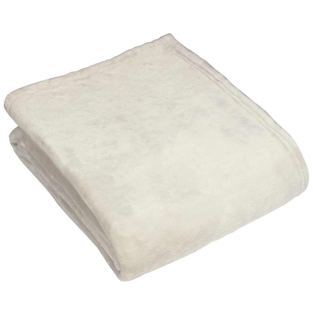 furn. Harlow Ecru Fleece Throw 140 x 180cm Image 1