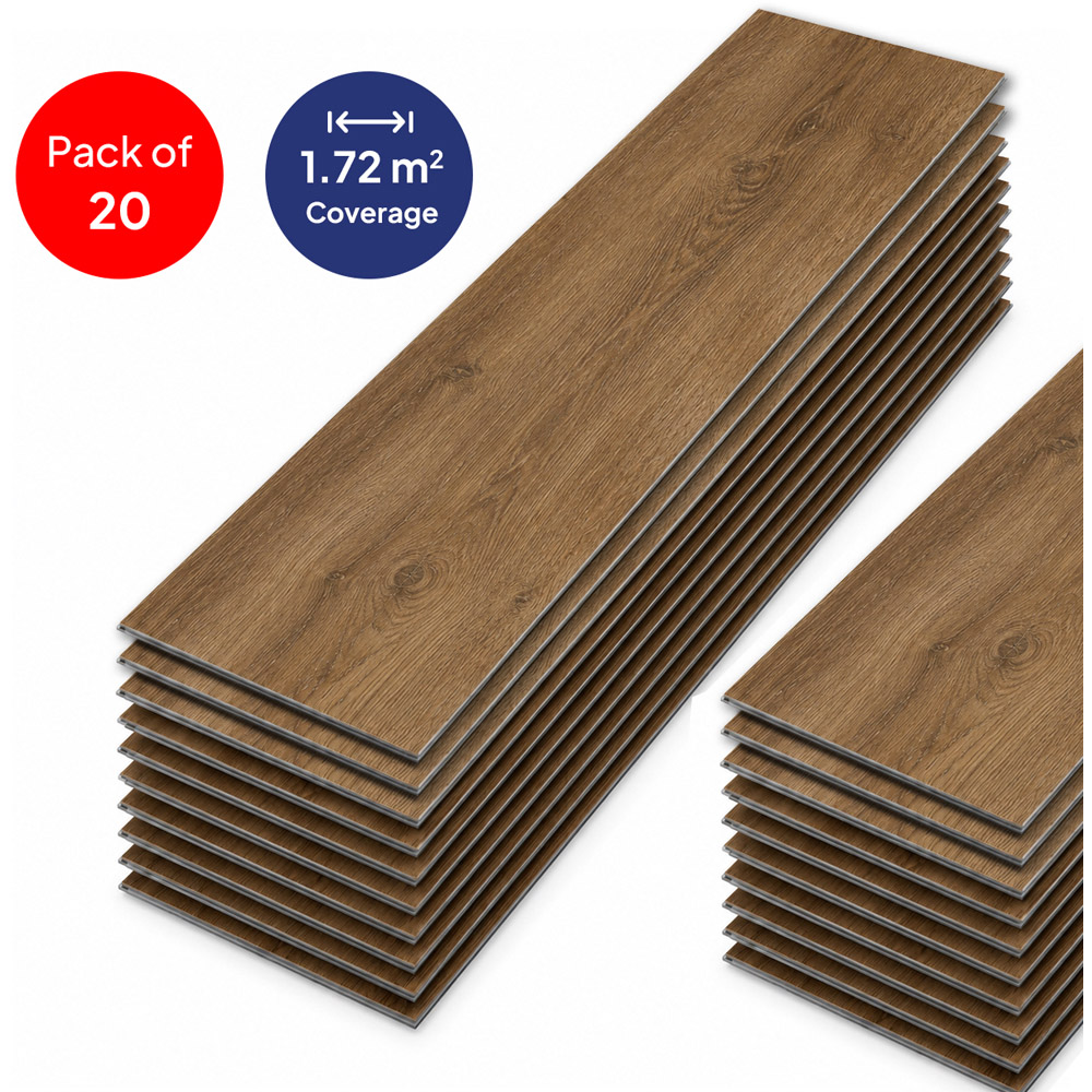 Britwall Ashton Brown Herringbone Wood-Embossed SPC Vinyl Flooring 625 x 125mm 20 Pack Image 3