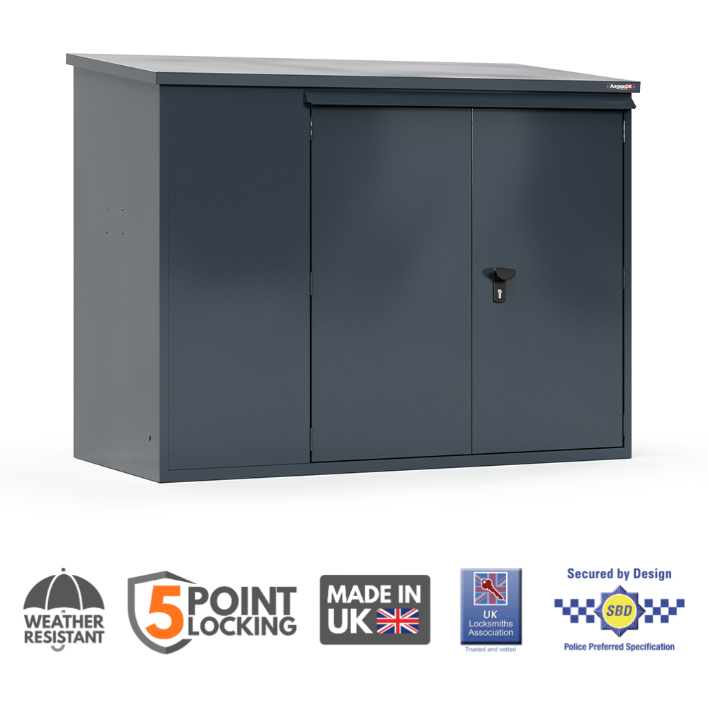 Asgard Annexe Secured by Design 6 x 3ft Grey Metal Garden Shed with Floor and 5 Point Locking Image 3