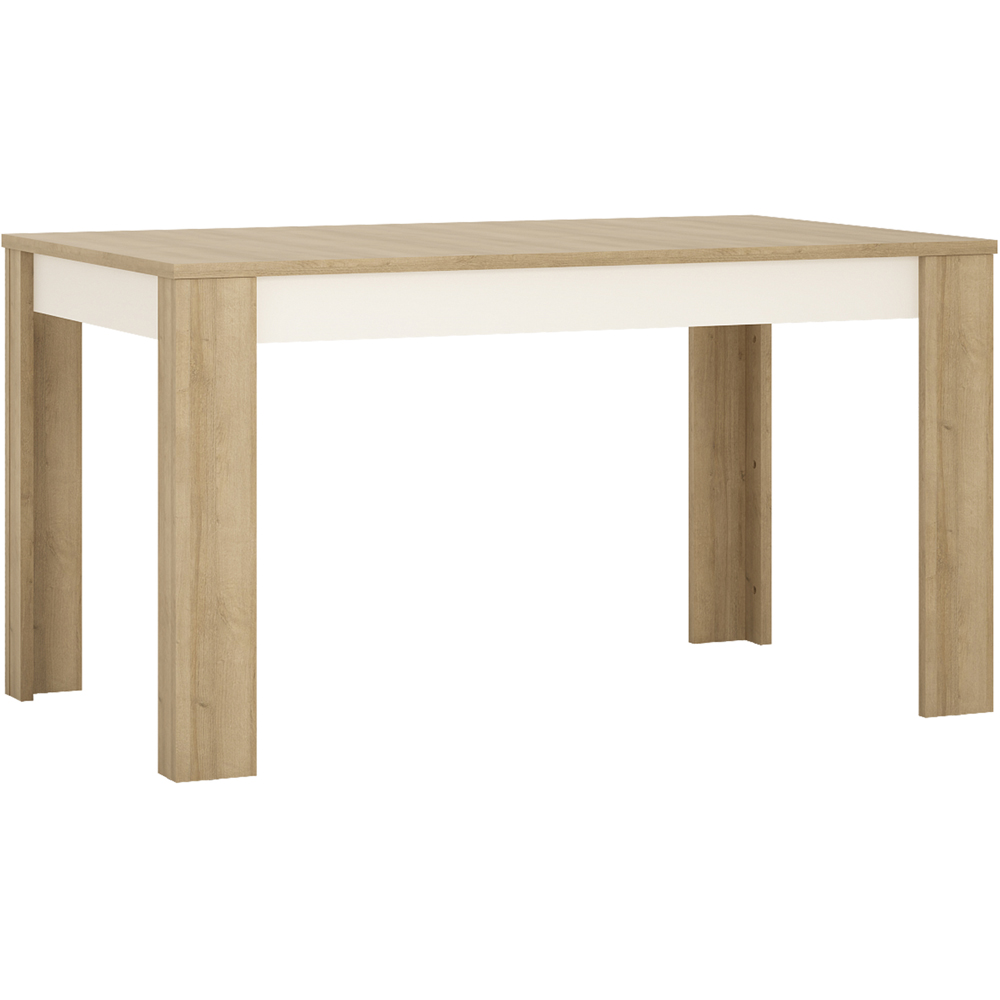 Florence Lyon 6 Seater 140 to 180cm Extending Dining Table Riviera Oak and White Image 2