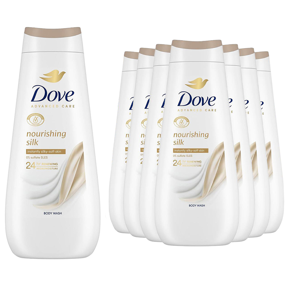 Dove Advanced Care Nourishing Silk Body Wash 400ml 8 Pack Image 1