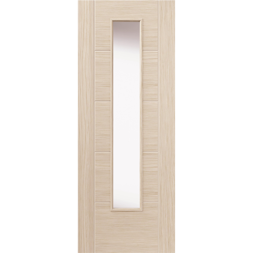 JB Kind Tigris Ivory Laminated Glazed Finished Internal Door 1981 x 762mm Image 1