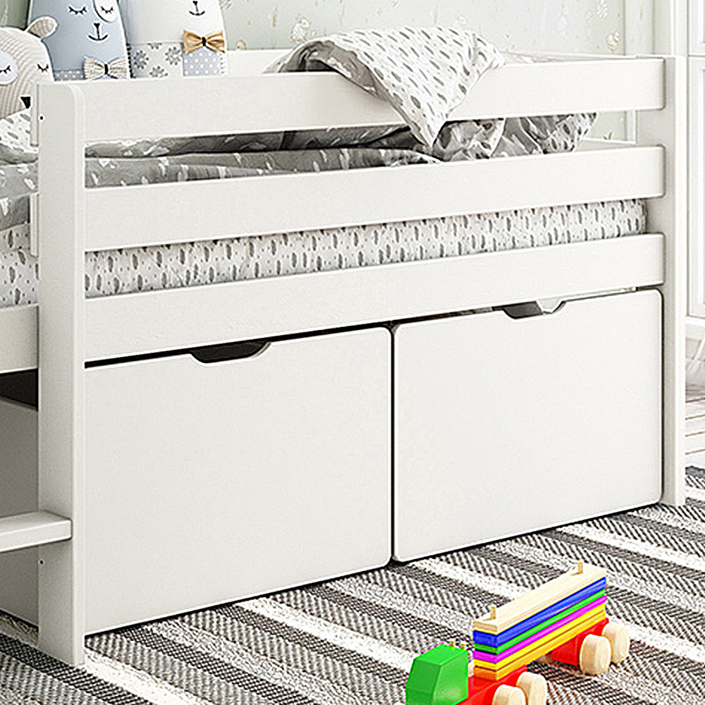 Noomi Shorty White Mid Sleeper with Crate Drawers Image 3