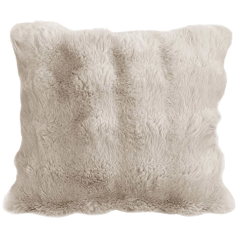 Sweet Dreams Alpine Cream Faux Fur Cushion 56 x 56cm Image 1