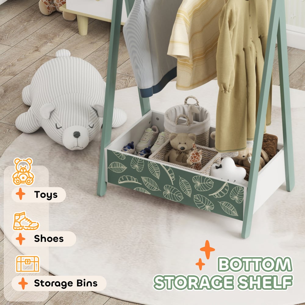 AIYAPLAY Green Baby Clothing Rack with Hangers Image 5