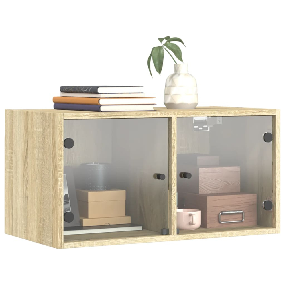 vidaXL 2 Door Sonoma Oak Wall Cabinet Set of 2 Image 4