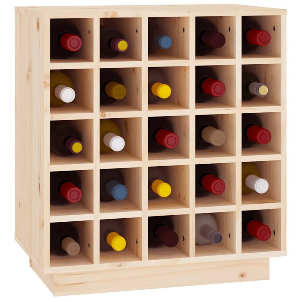 vidaXL 25 Bottle Natural Brown Freestanding Wine Cabinet Image 3