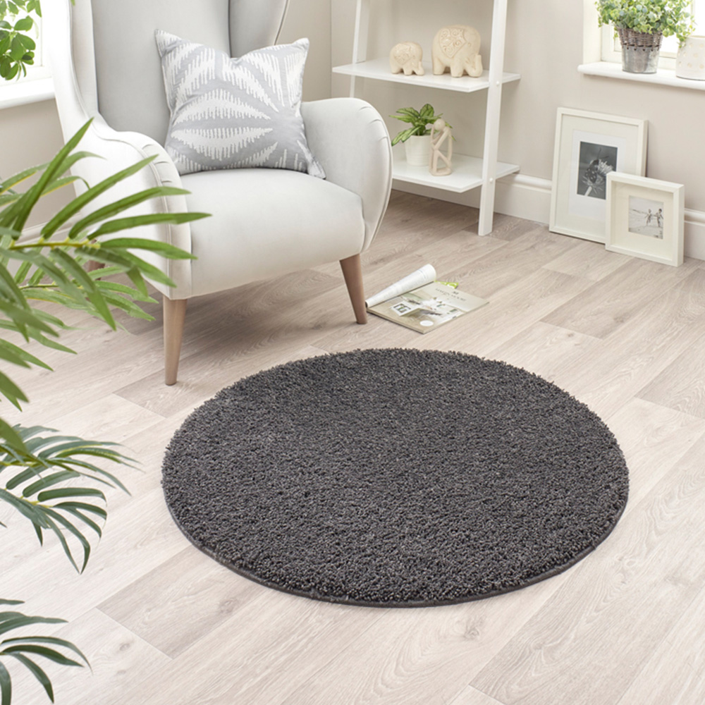 My Rug Charcoal Round Rug 100cm Image 2