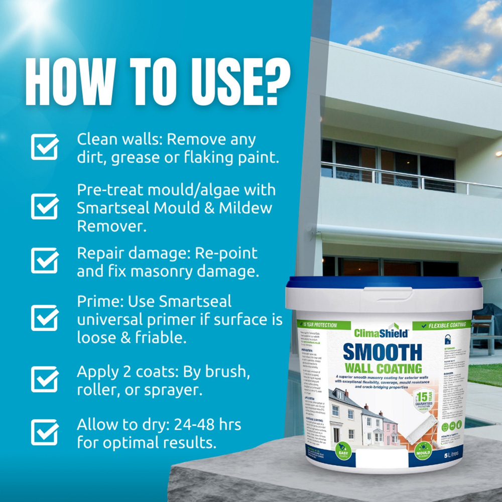 Smartseal  Ivory Glow Smooth Wall Coating 5L Image 6