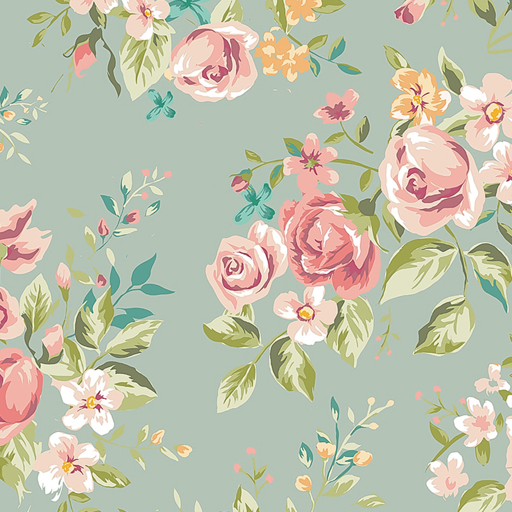 Origin Murals Flowery Blue Wall Mural Image 2