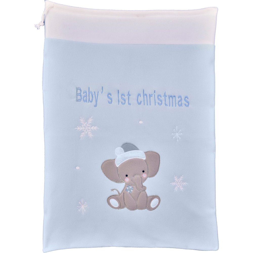 Single Baby's 1st Christmas Elephant Present Sack in Assorted styles Image 2