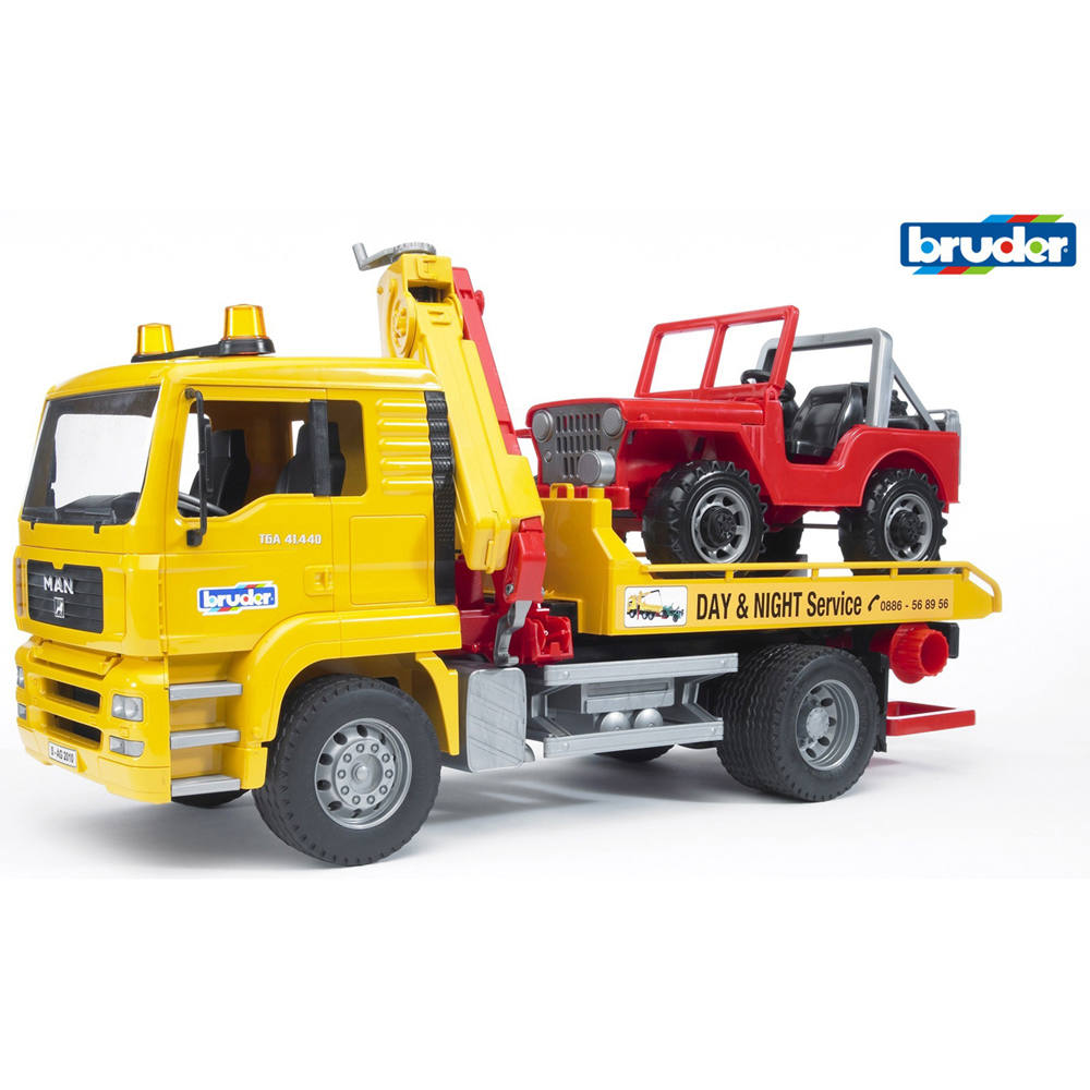 Bruder Kids MAN TGA Breakdown Truck with Cross Country Vehicle Playset Model Image 6