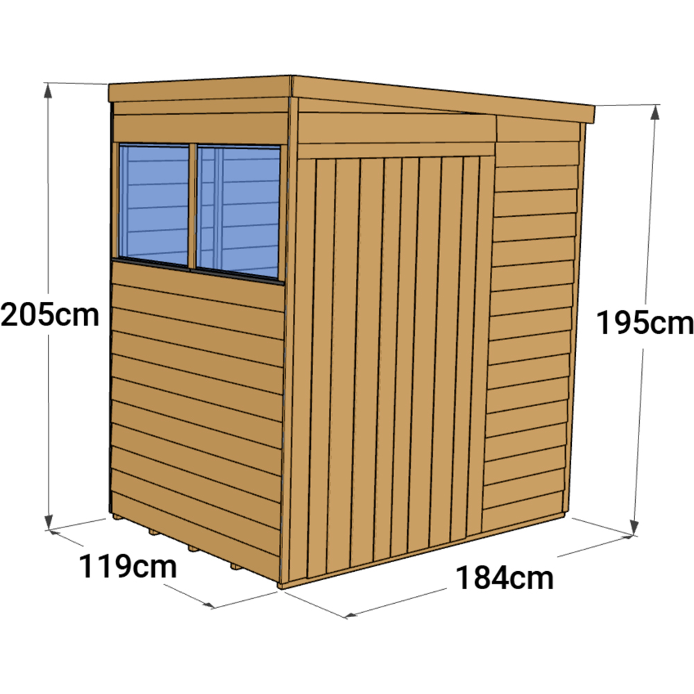 StoreMore 4 x 6ft Double Door Overlap Pent Shed Image 4