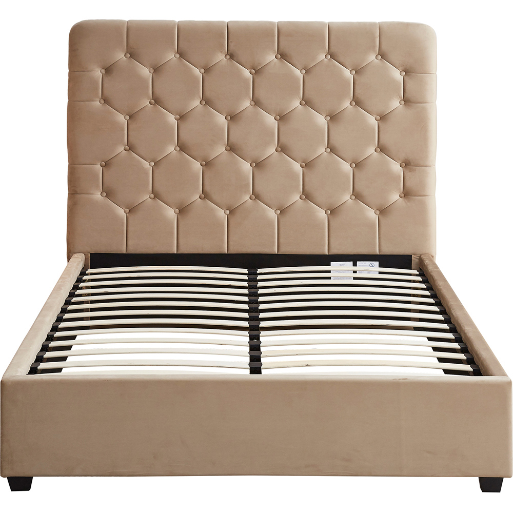 Seconique Madison King Size Fawn Velvet Fabric Bed Frame Image 5