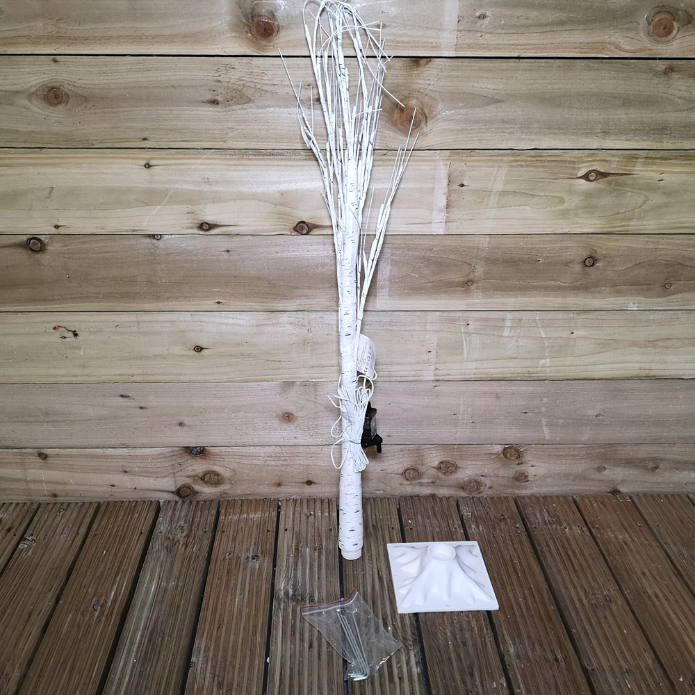 Samuel Alexander Ice White LED Indoor Outdoor Christmas Birch Tree 4ft Image 4