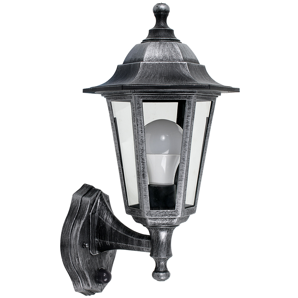 ValueLights Mayfair Silver Wall Lantern Image 1