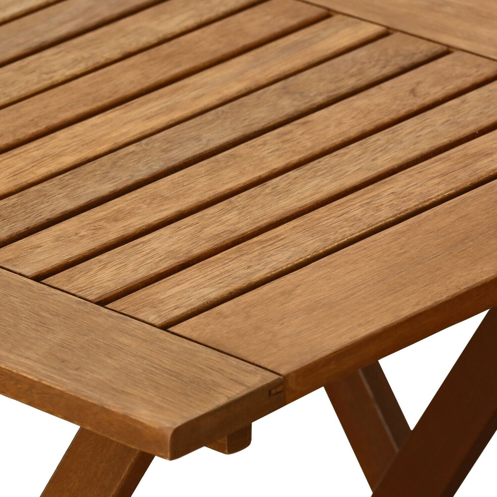 Walplus 2 Seater Teak Oil Hardwood Bistro Set Image 4