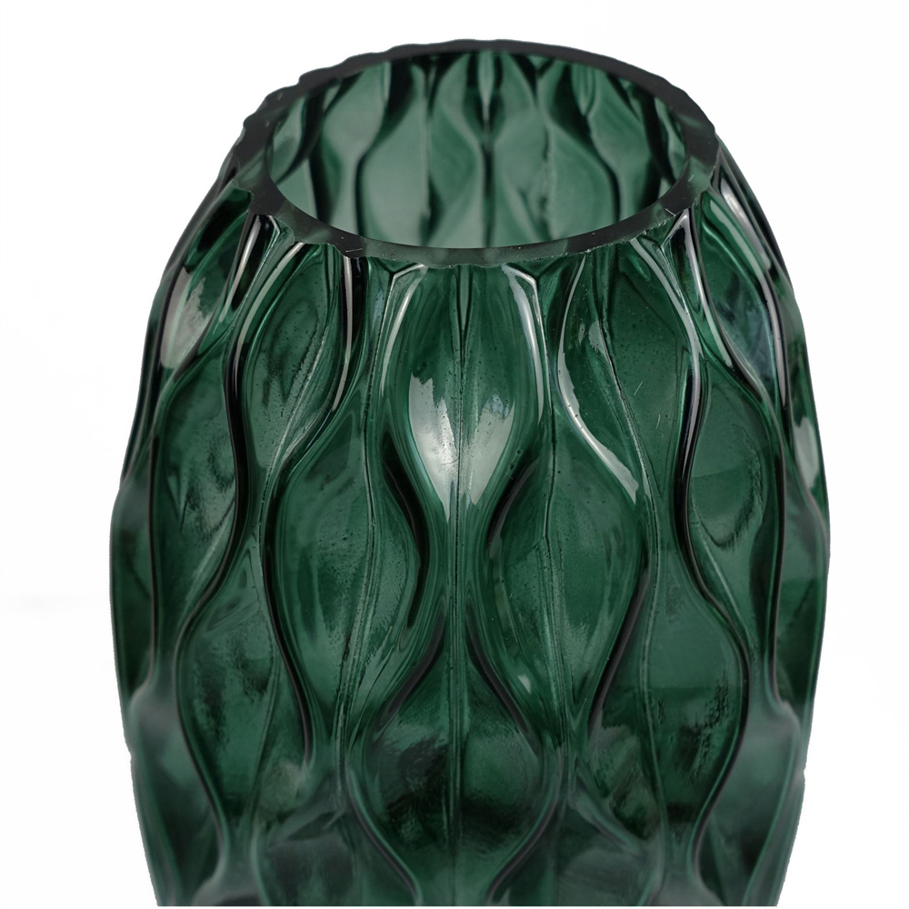 Botanik Green Waves Glass Vase 30cm Image 4