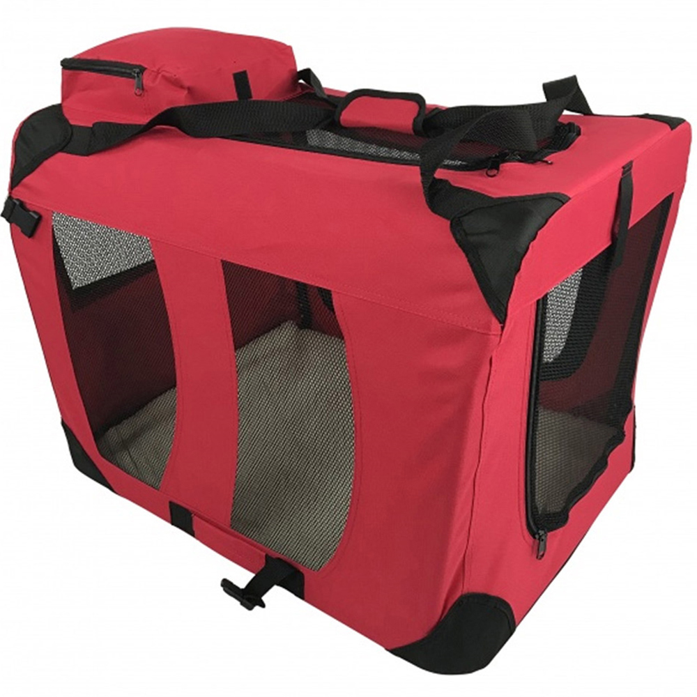 Folding Soft Crate Fabric Pet Carrier - Red - XXL Image 4