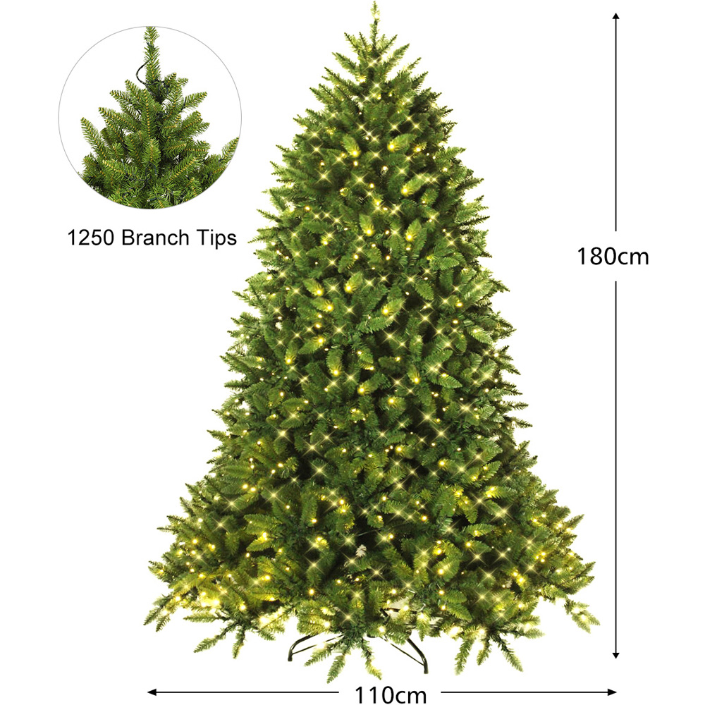 Costway Pre Lit Warm White LED Artificial Christmas Tree 6ft Image 9