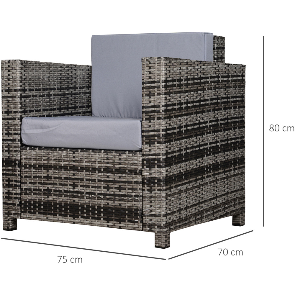 Outsunny Grey Single Sofa Armchair with Cushion Image 7