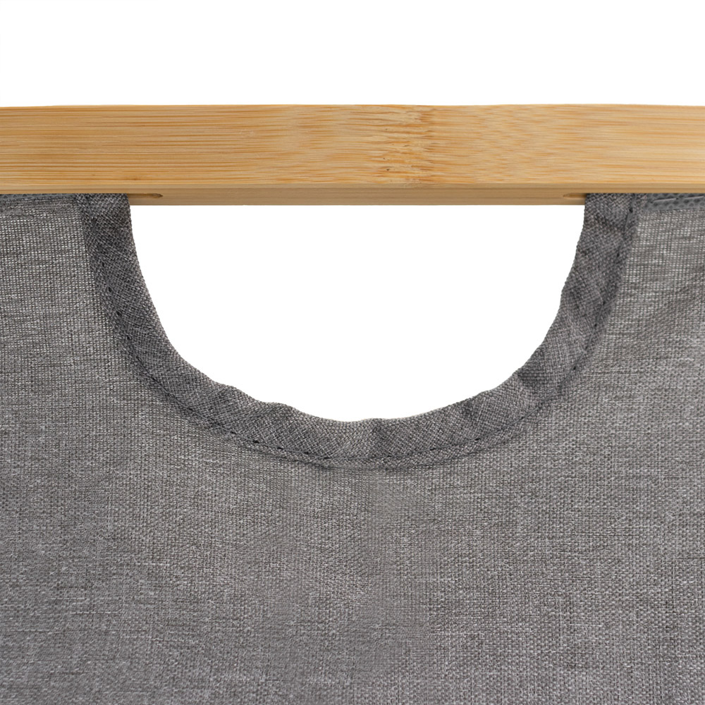 JVL Bambanio 26L Grey Bamboo Foldable Storage Basket 2 Pack Image 7
