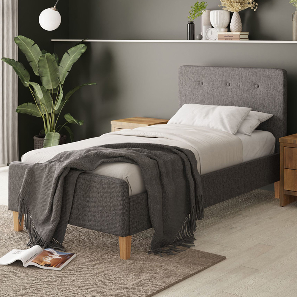 Ashbourne Bed Frame 90cm Grey Image 1